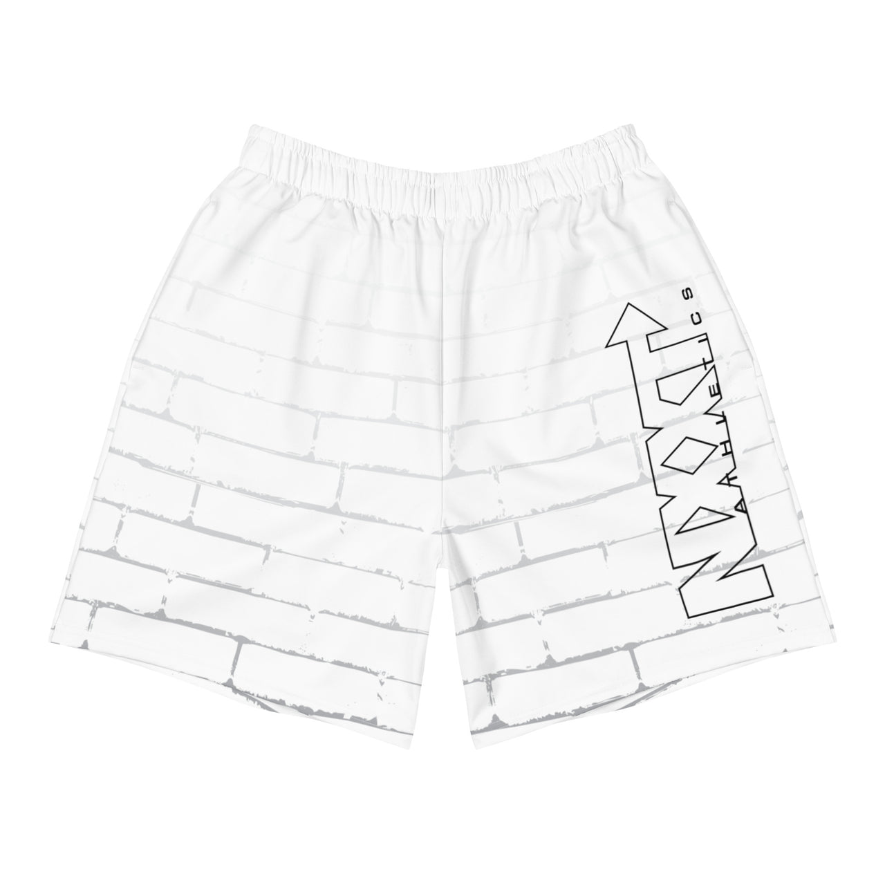 NXXT Athletics Recycled Men's Athletic Shorts - White/Black - Shady Lion Coffee Co.