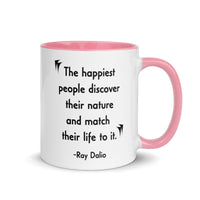 Thumbnail for The Happiest People Quote Mug with Color Inside - Shady Lion Coffee Co.