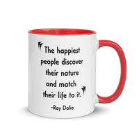 Thumbnail for The Happiest People Quote Mug with Color Inside - Shady Lion Coffee Co.